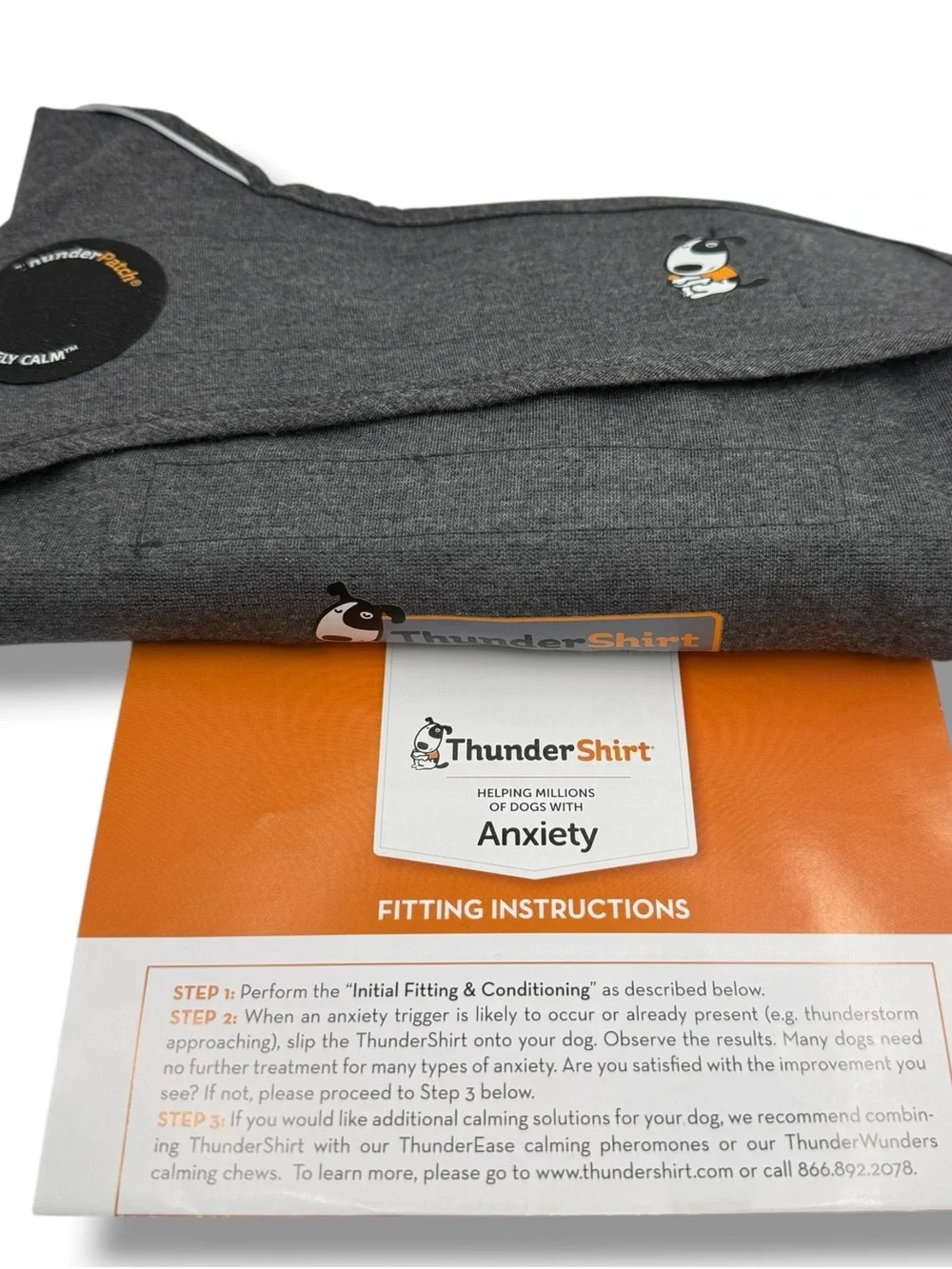 ThunderShirt Dog Anxiety Relief Calming Vest Medium Heather Gray Classic Wrap M